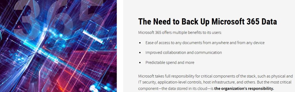 microsoft 365 data by arcserve backup